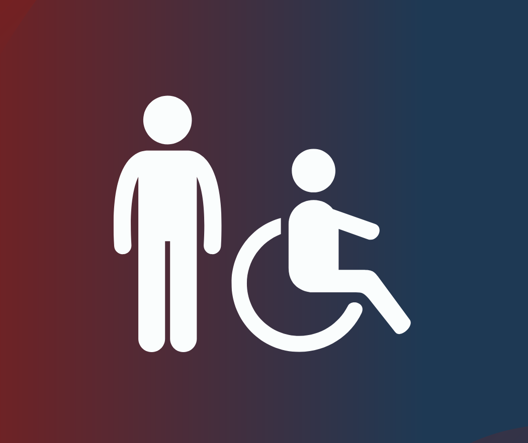 icons of person standing and person in a wheelchair