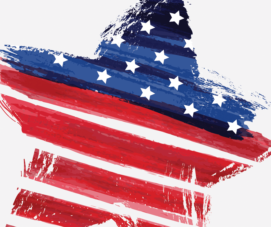 artistic star brush strokes american flag design